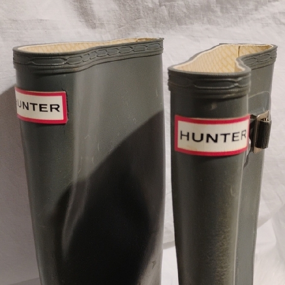 SALE! Hunter Original Gloss Dark Green Buckle Rain Boots Sz.9 #204 CRATE - Picture 2 of 10